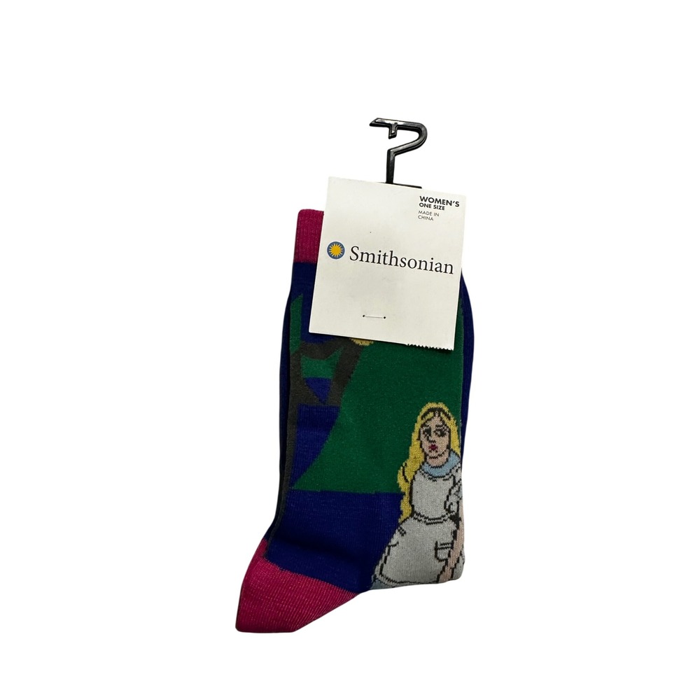 Smithsonian Alice Watercolor Art Museum Crew Socks Womens One Size New